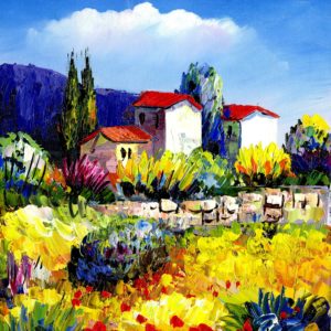 colorido paisaje para pintar al oleo
