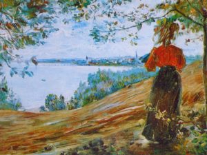 paisaje para pintar al oleo con mujer